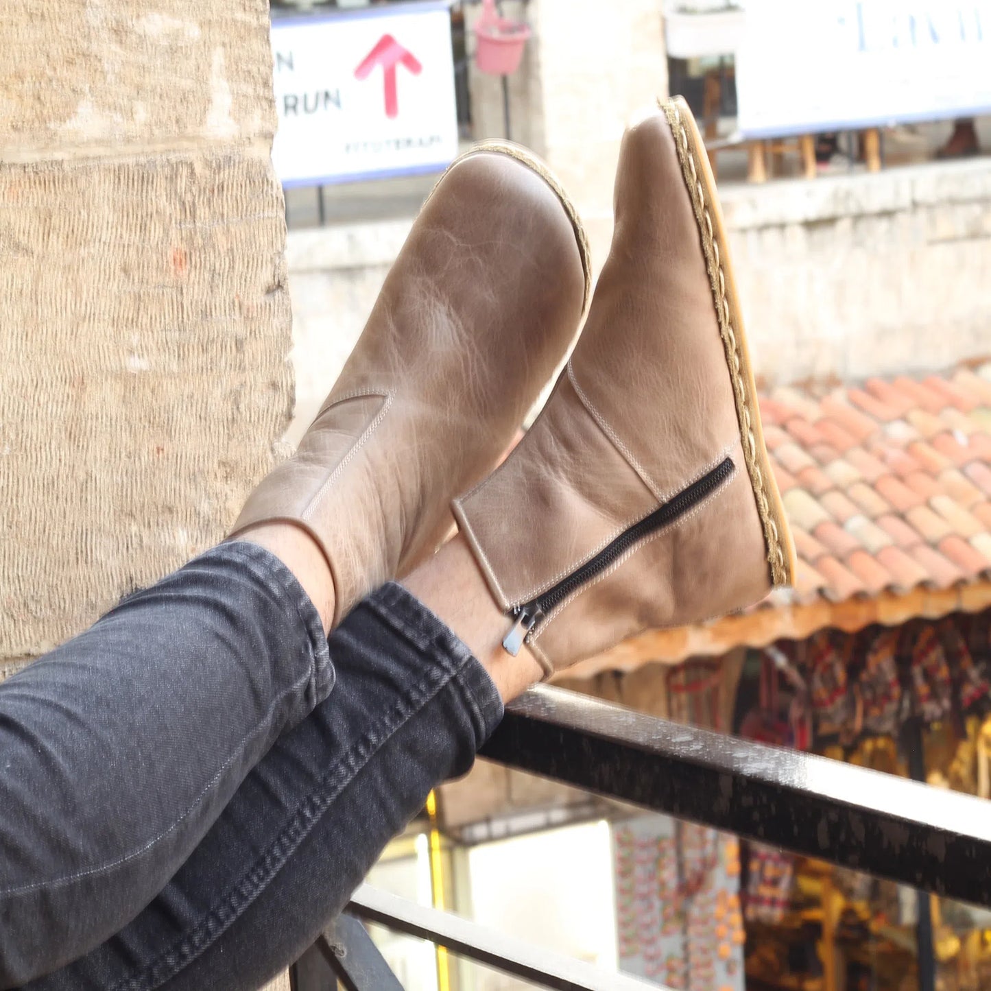 barefoot boots for men with zipper visionary