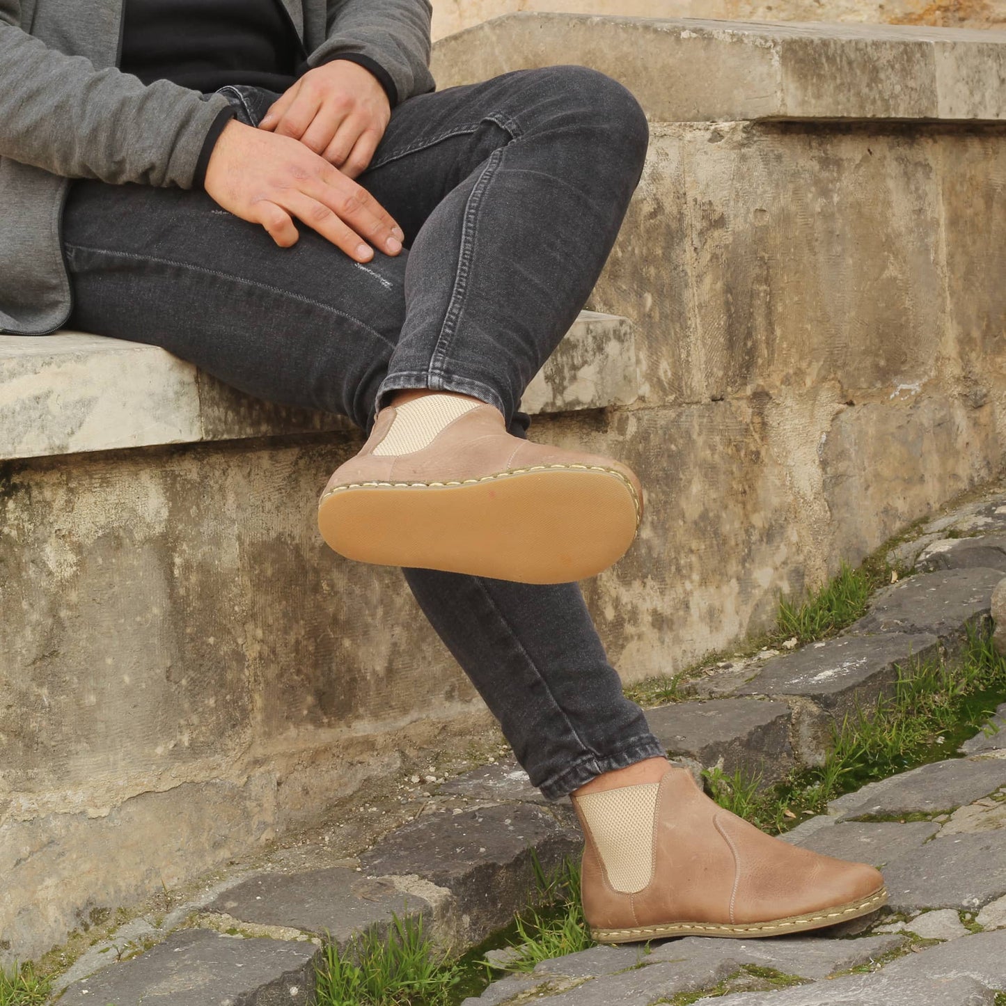 barefoot crazy vision chelsea boots handmade for men