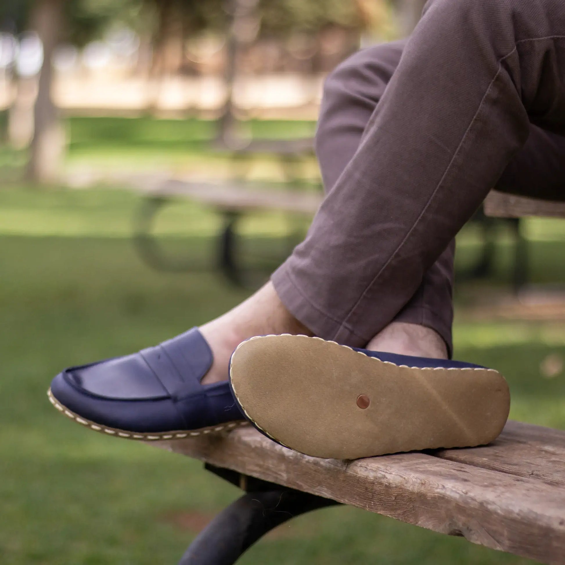 barefoot earthing shoes crazy navy blue men