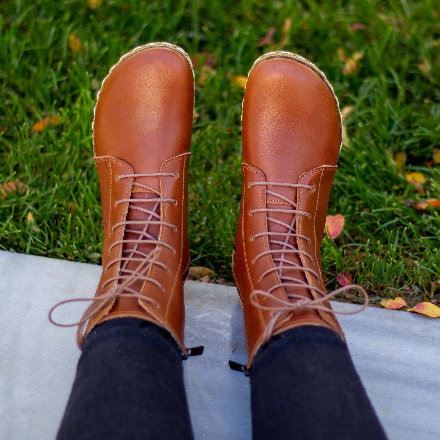 Barefoot Grounding Effect Tornado Brown Leather Boots For Women-Women Barefoot Shoes Modern-Nefes Shoes-5-Nefes Shoes