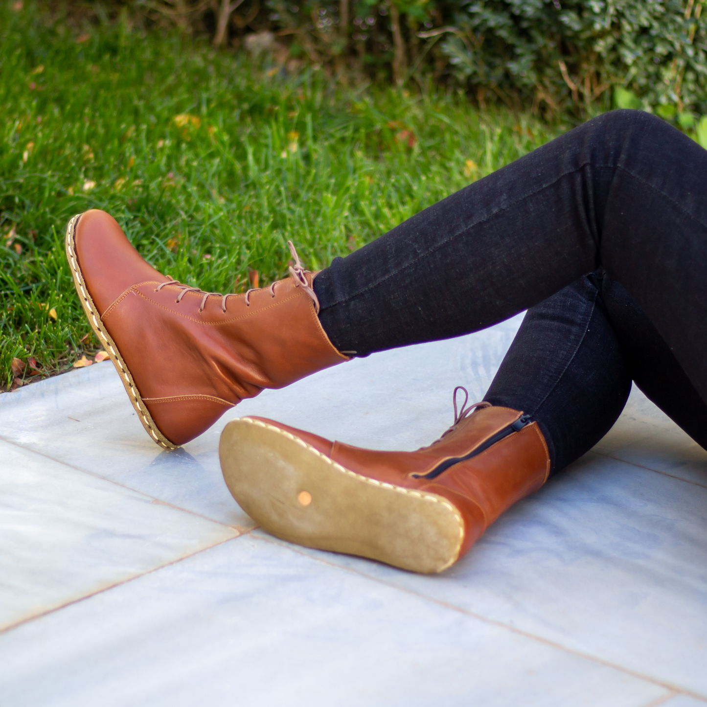 Barefoot Grounding Effect Tornado Brown Leather Boots For Women-Women Barefoot Shoes Modern-Nefes Shoes-5-Nefes Shoes