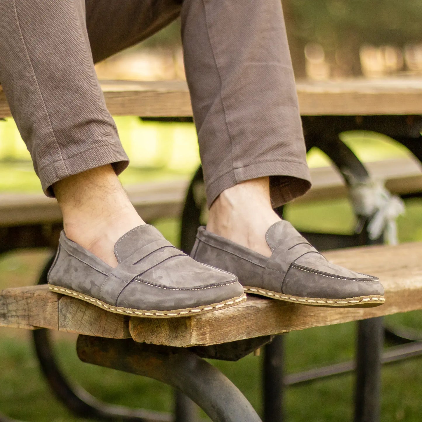 barefoot grounding footwear gray nubuck men