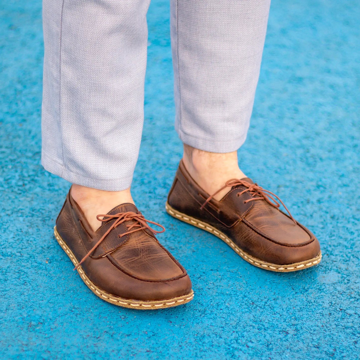 barefoot men’s crazy classic brown natural earthing shoes