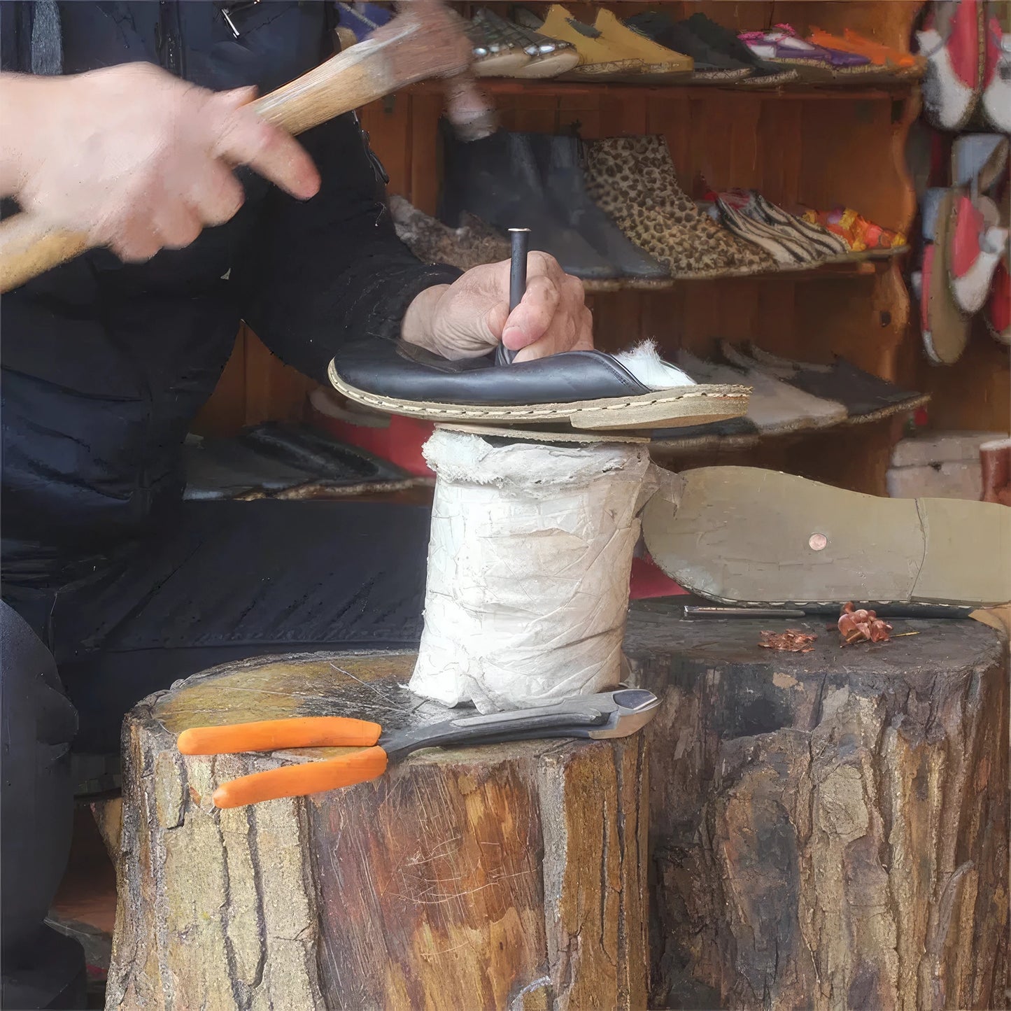 black sheepskin slippers for men cozy winter