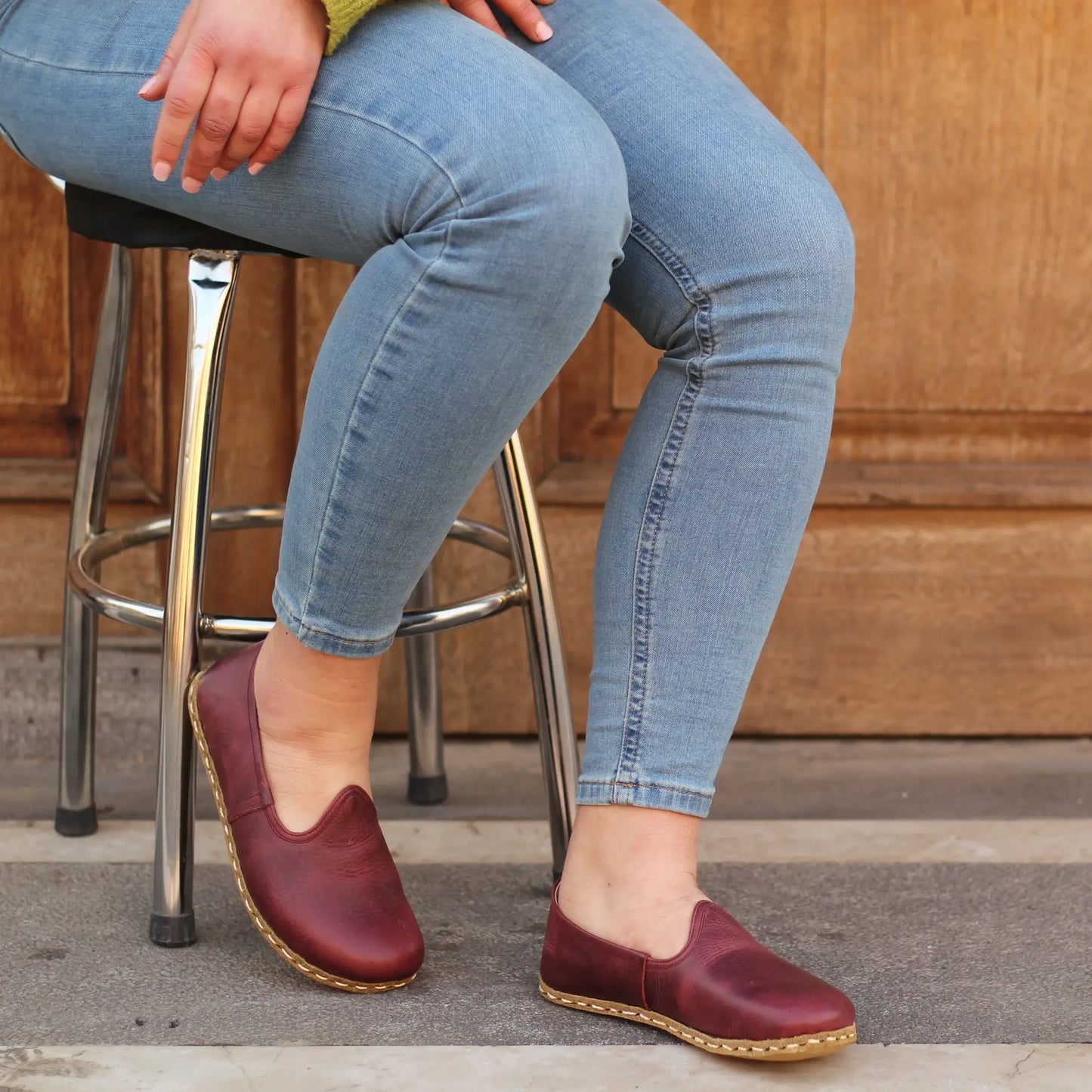 burgundy aura barefoot grounding shoes for women
