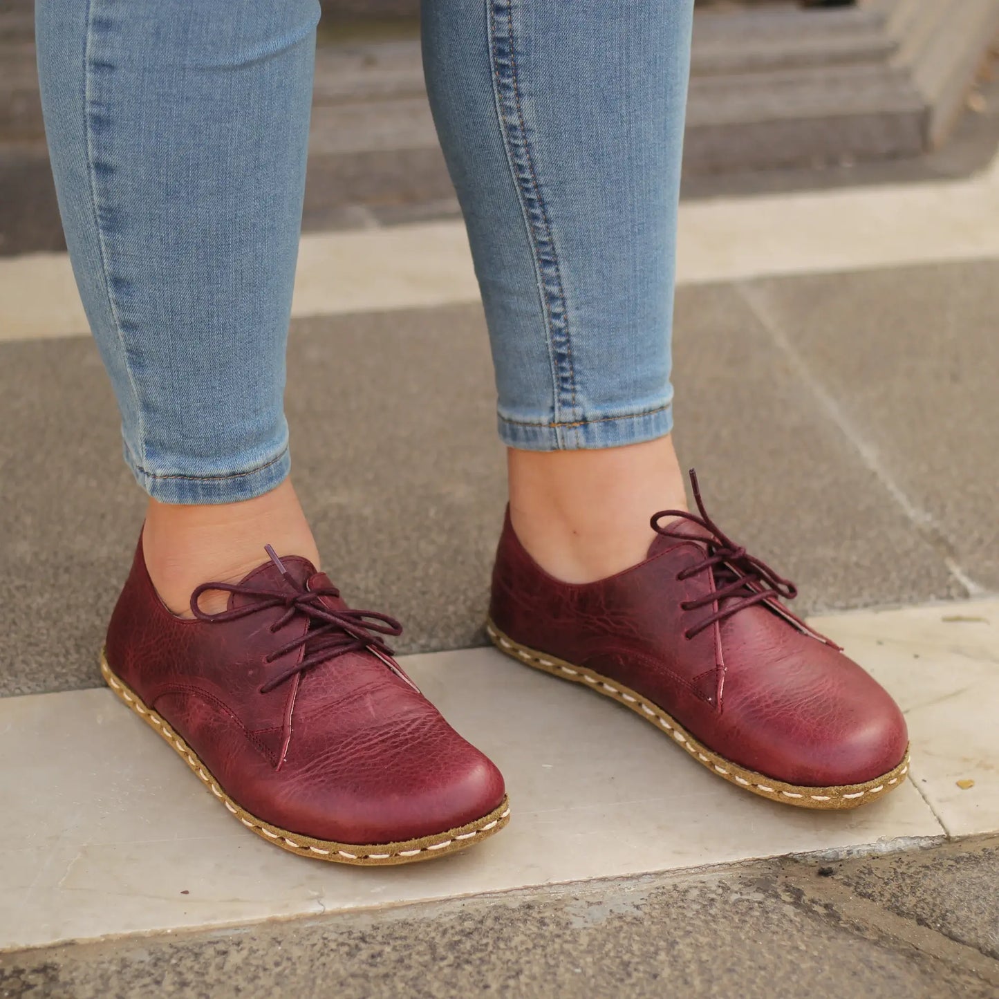 burgundy handmade leather barefoot shoes womens collection