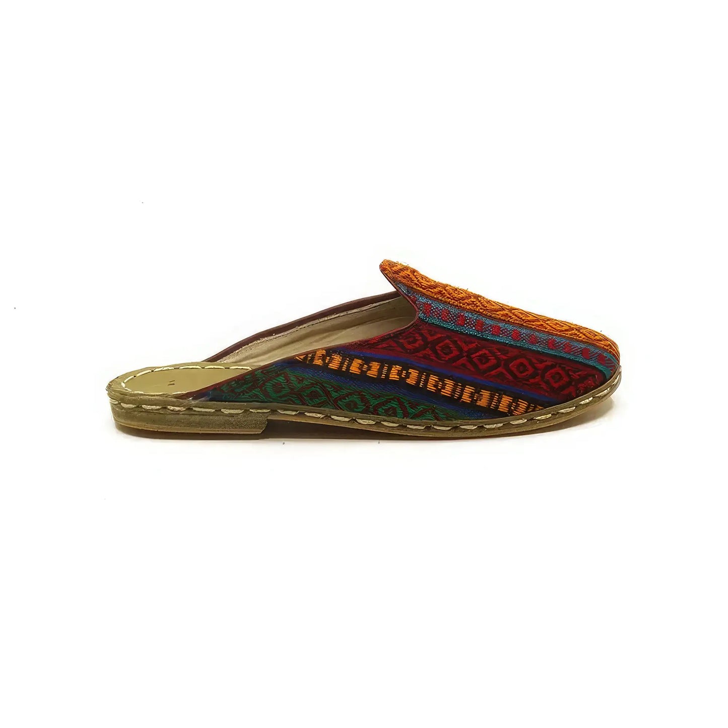 closed toe leather mens slippers kilim style