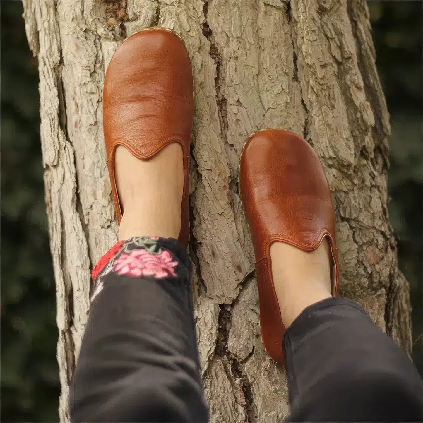 comfortable barefoot shoes women antique brown leather