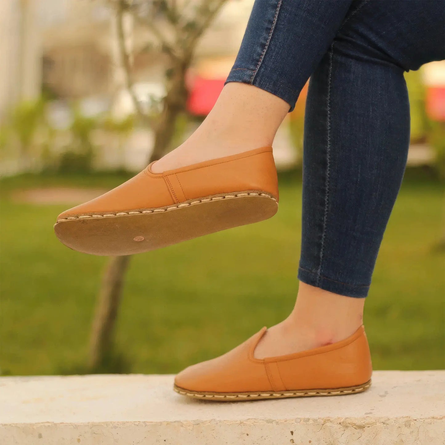 comfortable barefoot shoes women bright orange tone