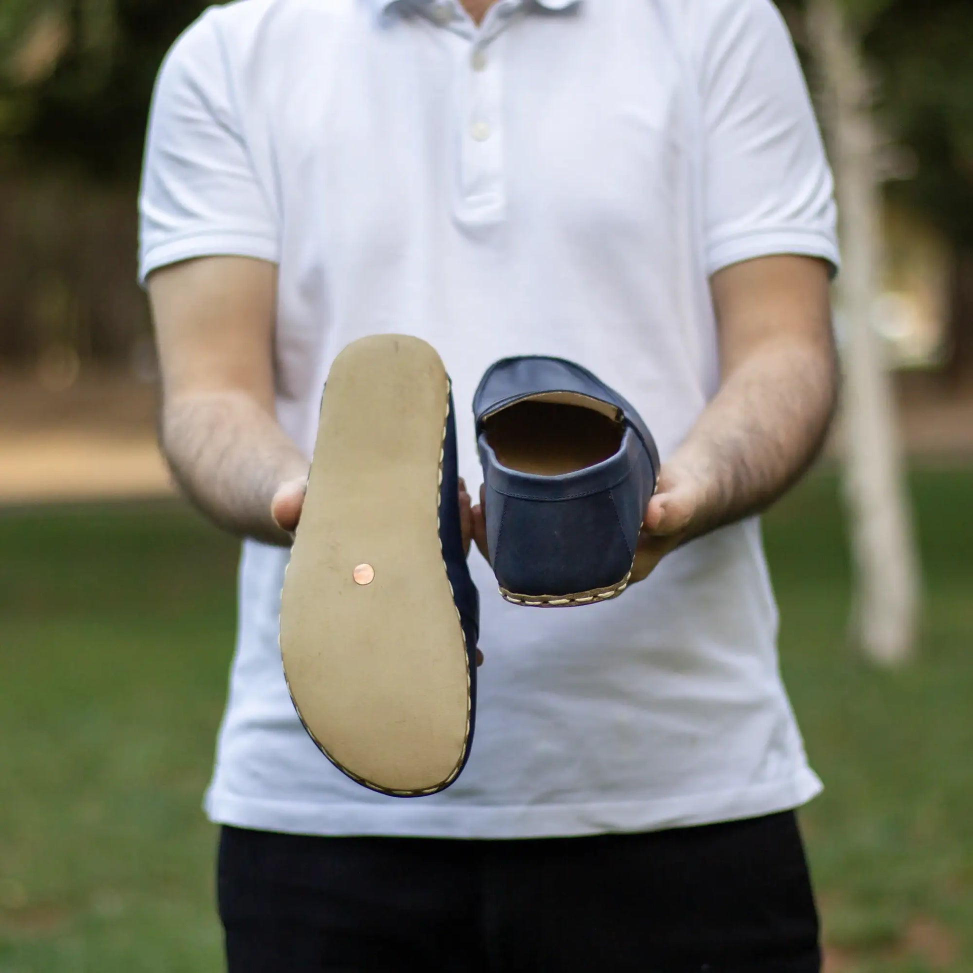 comfortable walking barefoot earthing shoes men crazy navy blue