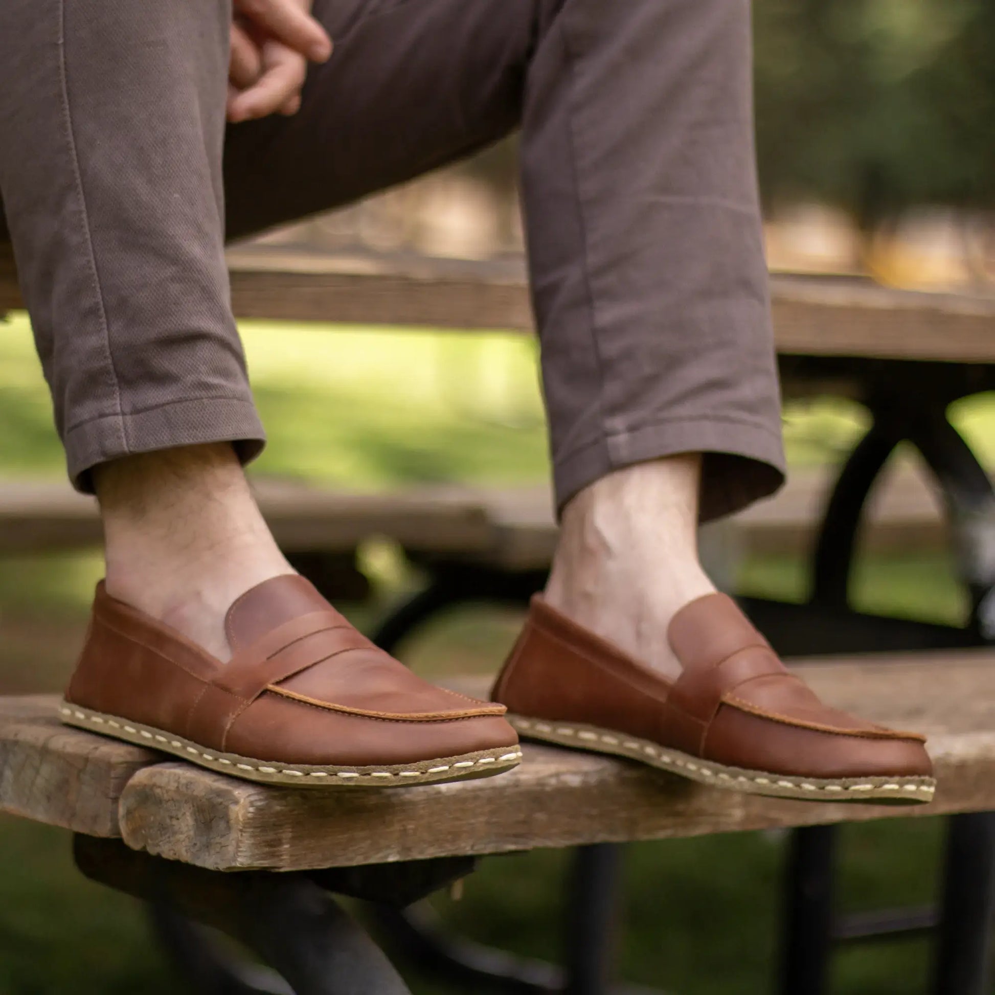 comfortable walking barefoot earthing shoes men crazy new brown