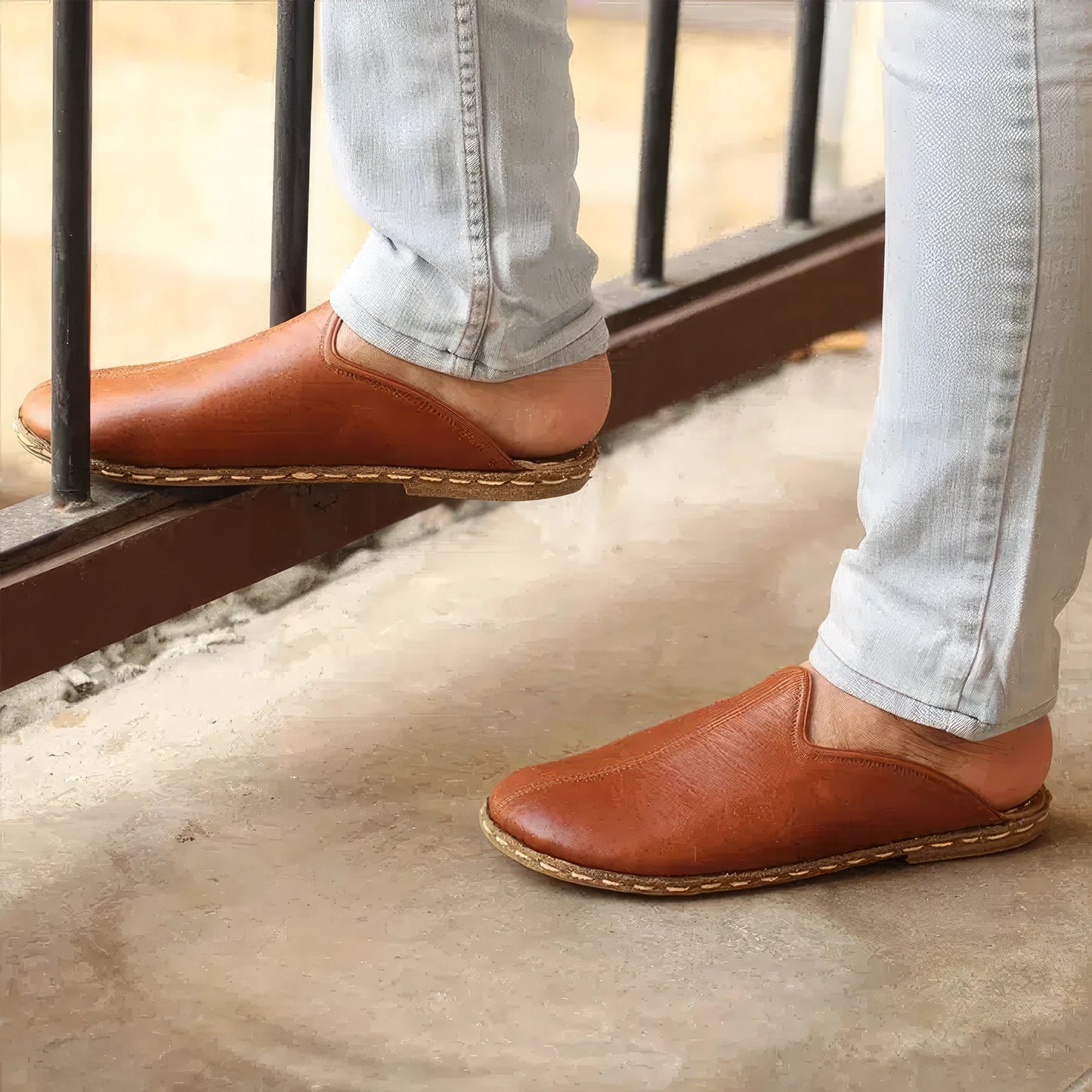 cozy winter slippers closed toe antique leather design