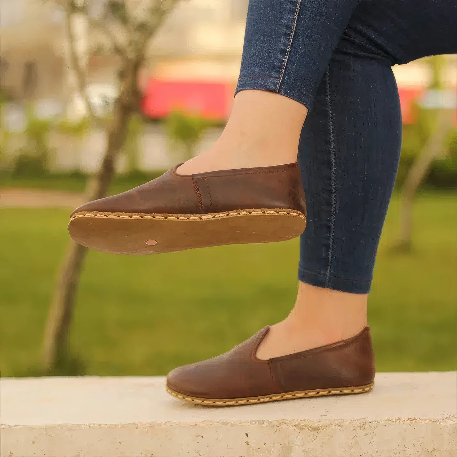 crazy classic brown barefoot grounding shoes for women