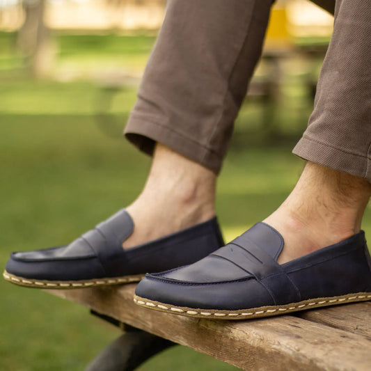 crazy navy blue mens grounding barefoot shoes