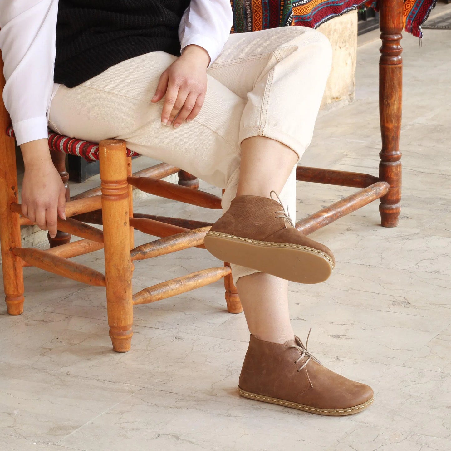 durable leather grounding oxford boots women matte brown color