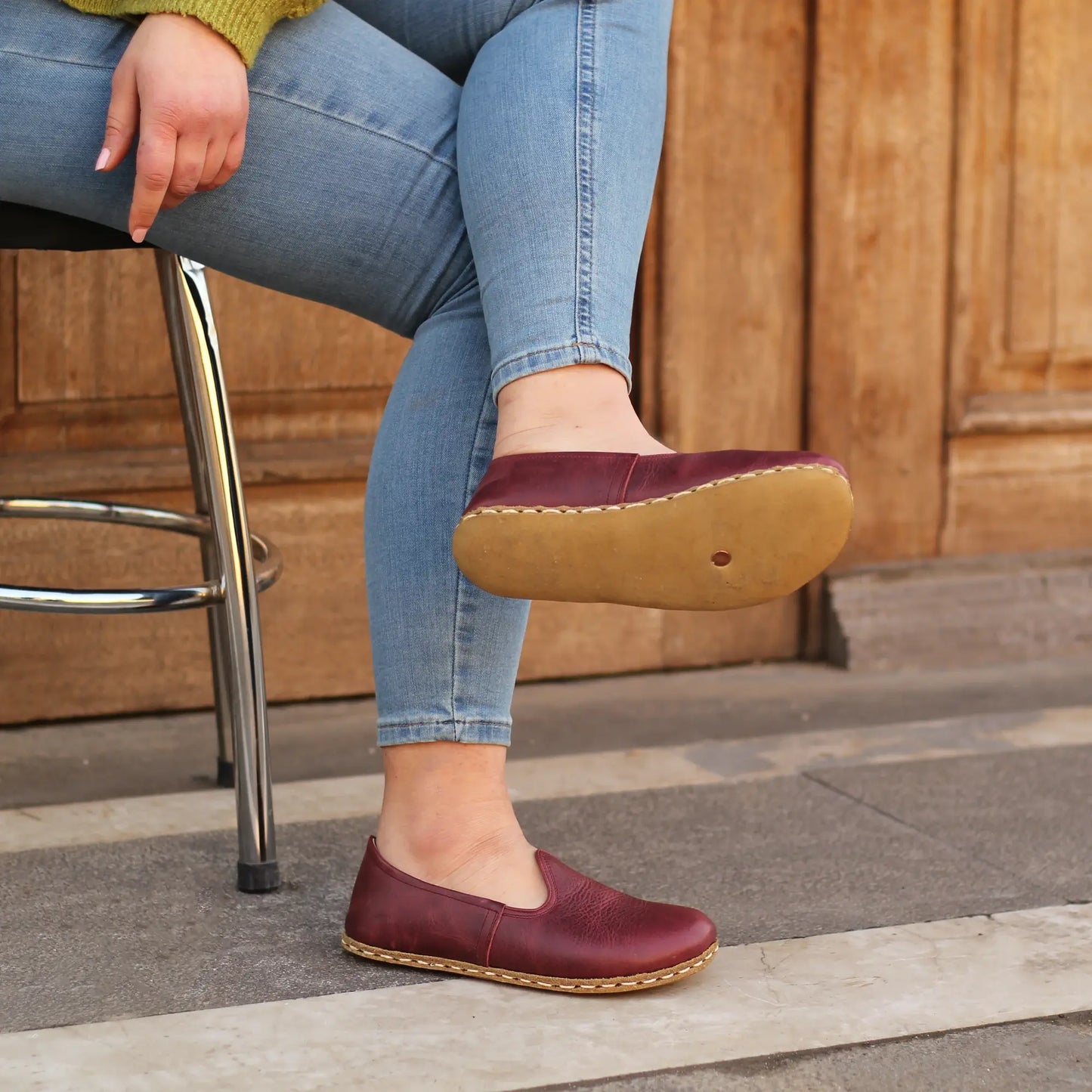 earthing balance barefoot shoes womens burgundy