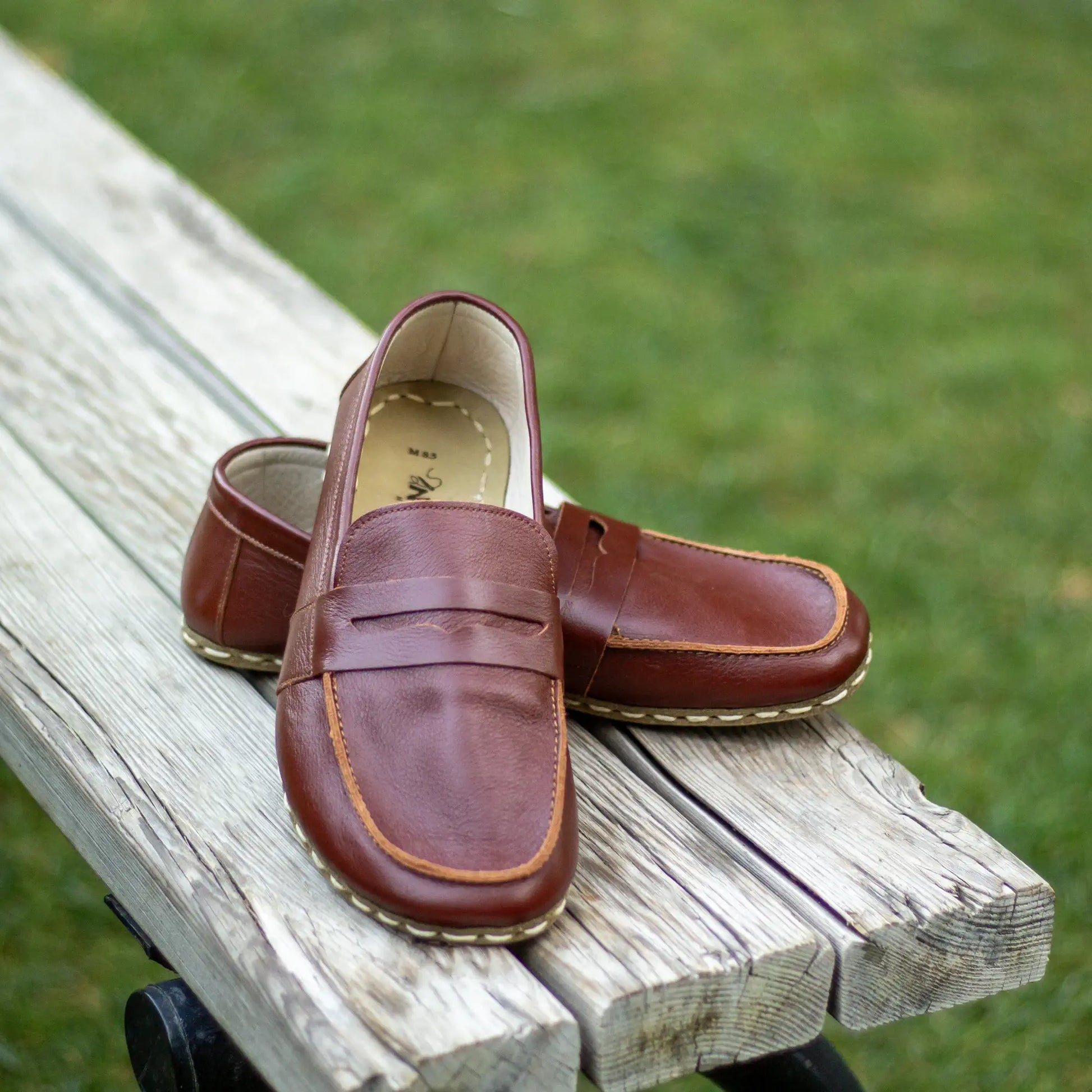 eco friendly leather barefoot earthing shoes men tornado brown
