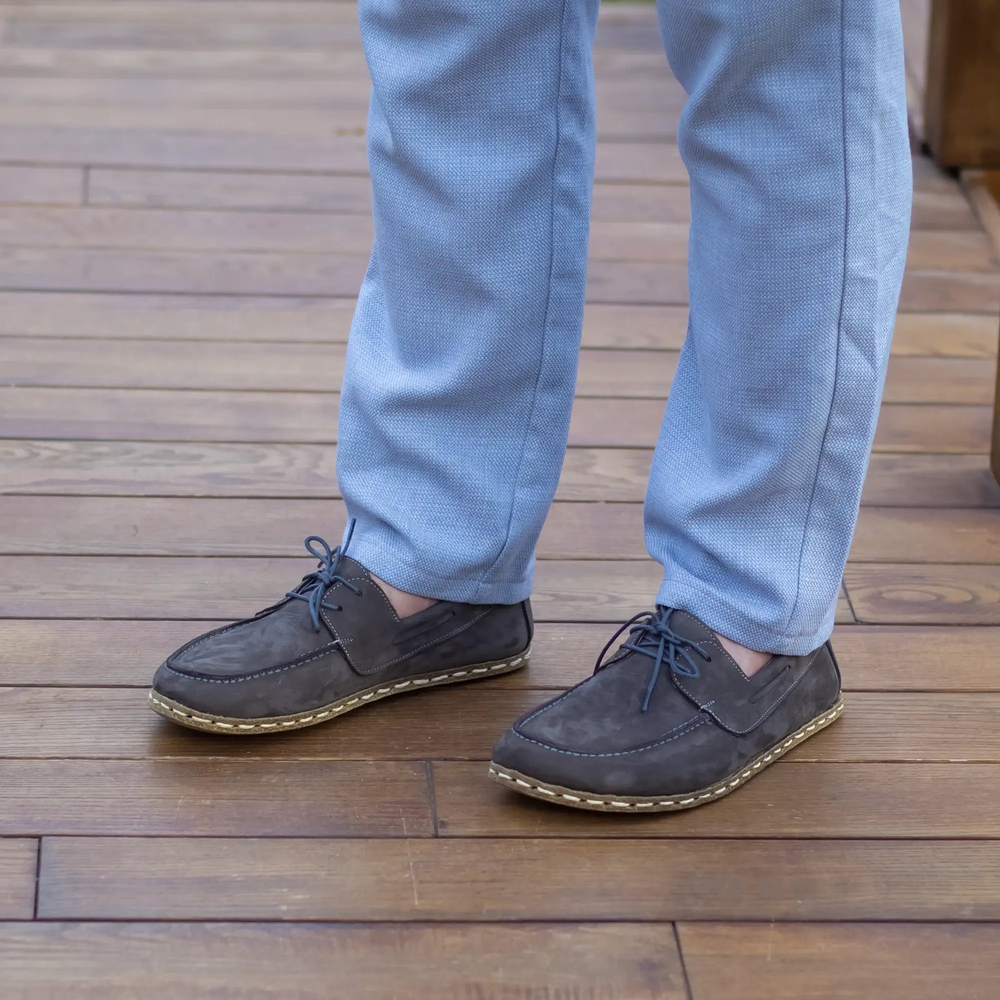 grounding mens gray nubuck barefoot leather earthing shoes