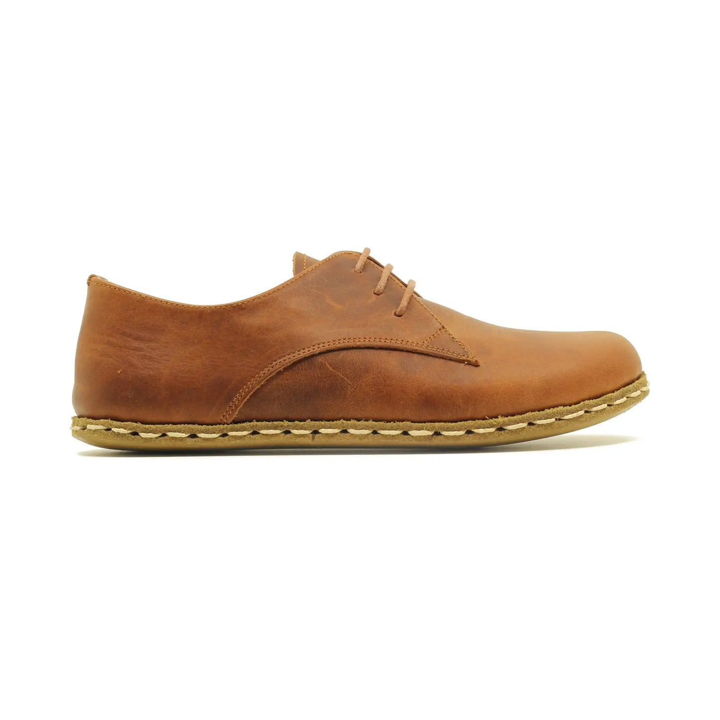 handcrafted brown barefoot leather shoes for women