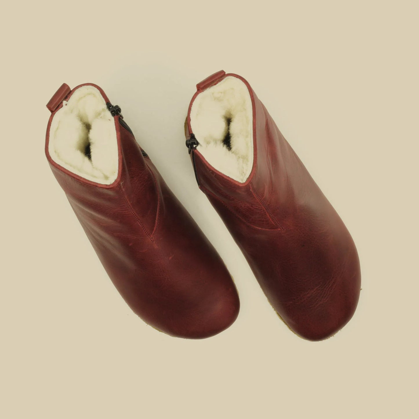 Handcrafted Burgundy Tuscan Fur Ankle Boots For Women-Women's Boots-nefesshoes-3-Nefes Shoes