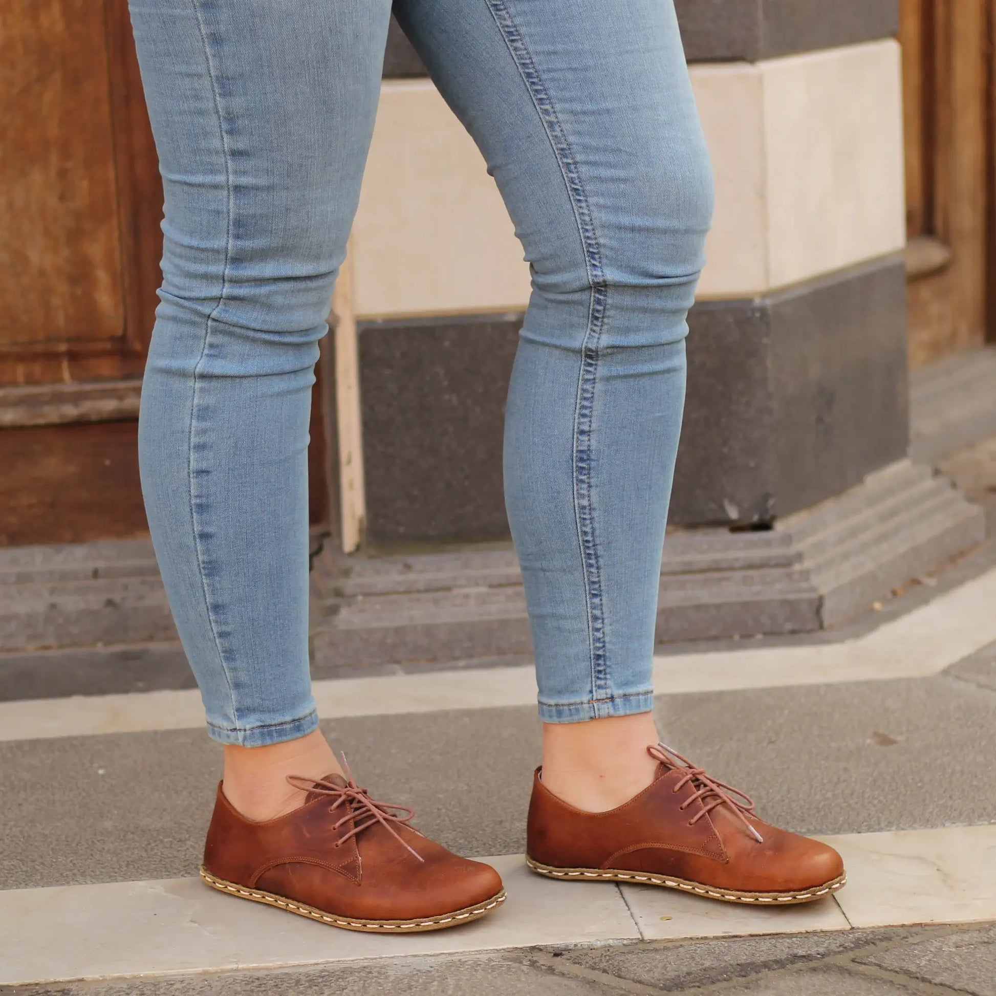 handmade barefoot leather shoes new brown for women