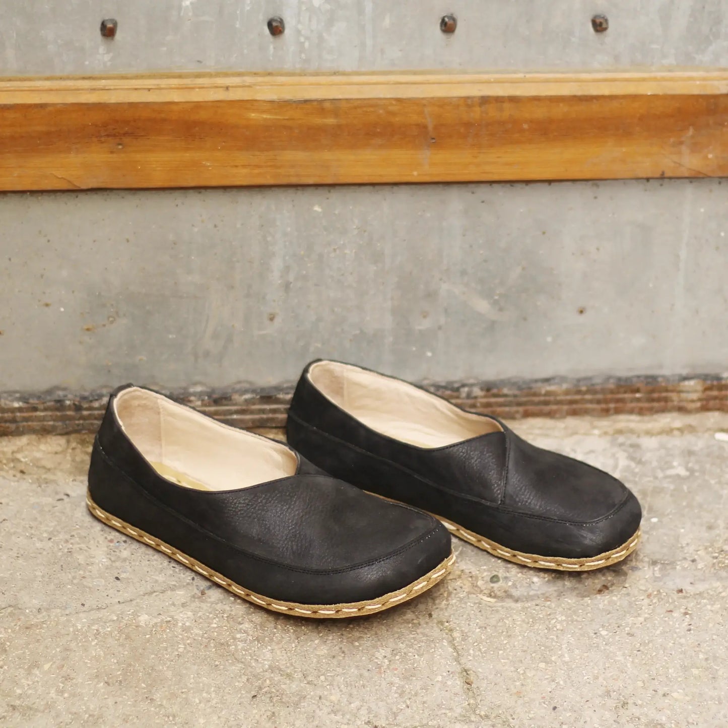 handmade grounding barefoot loafers black women