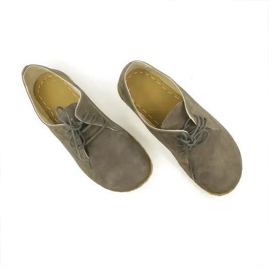 handmade nubuck gray barefoot leather shoes for men