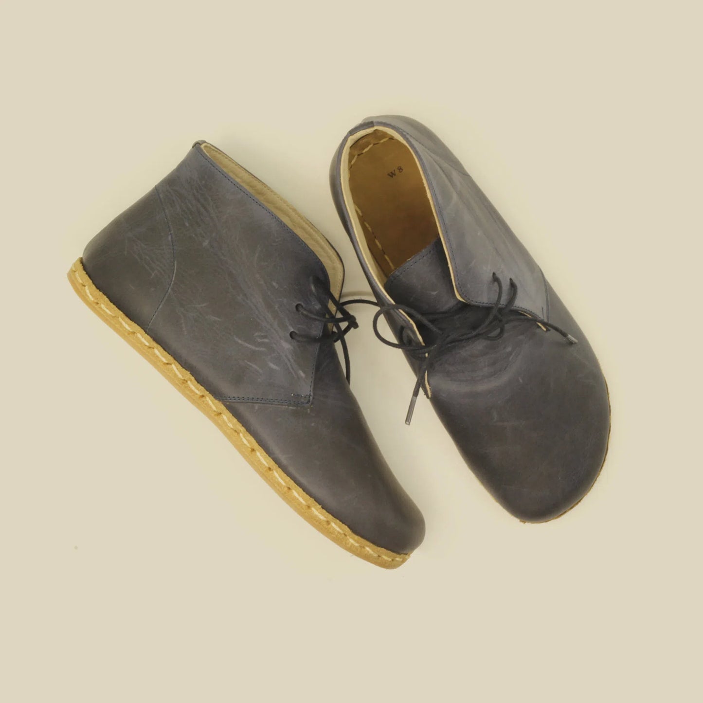handmade oxford boots women navy blue leather earthing style