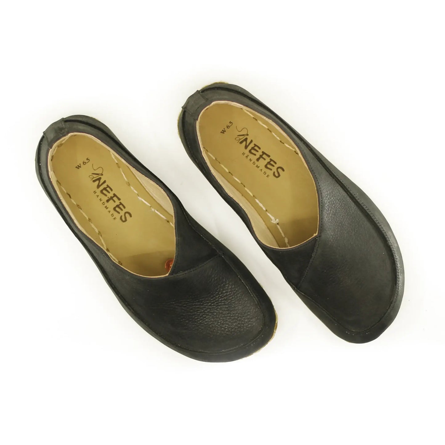 handmade womens stylish barefoot loafers black