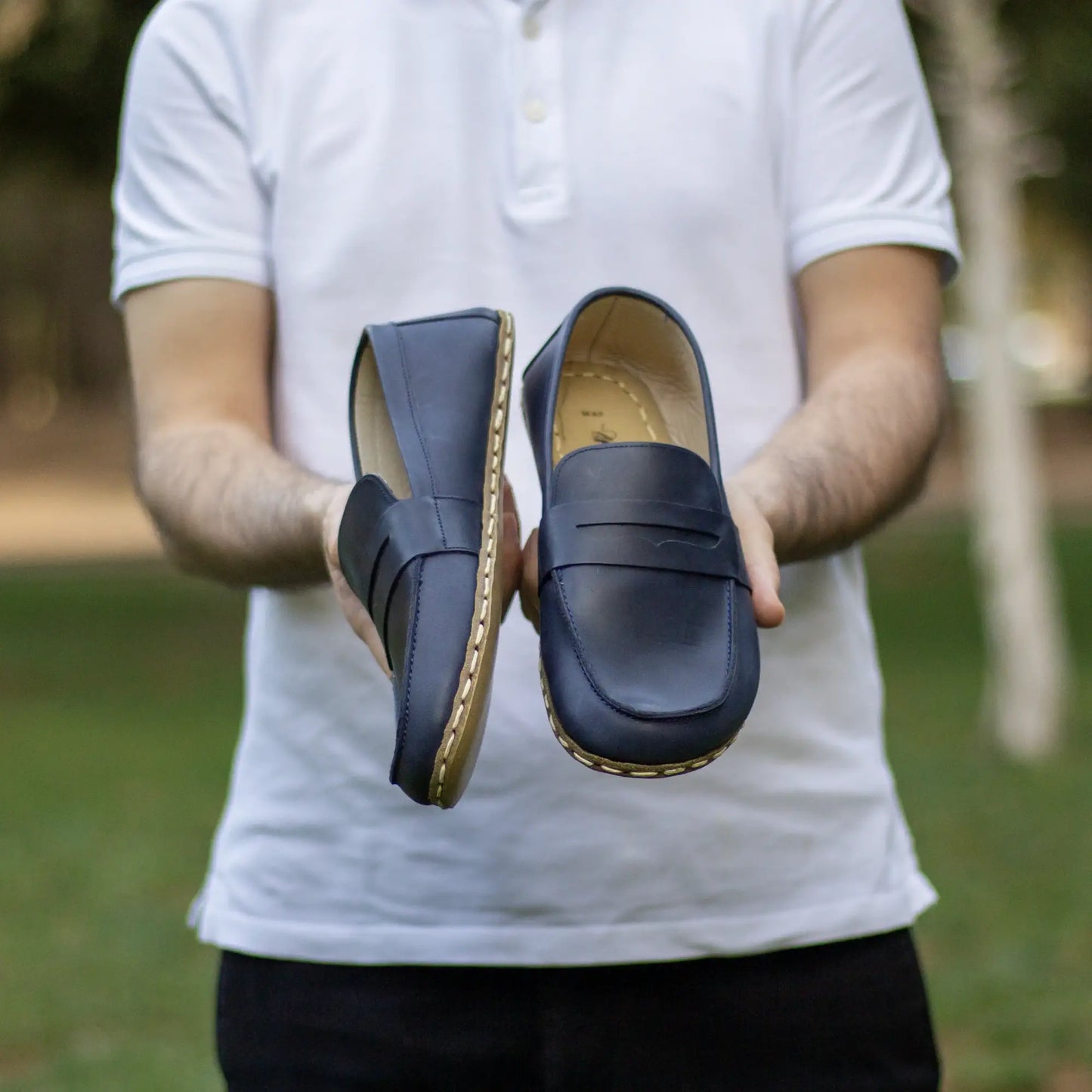 healthy posture grounding barefoot shoes crazy navy blue men