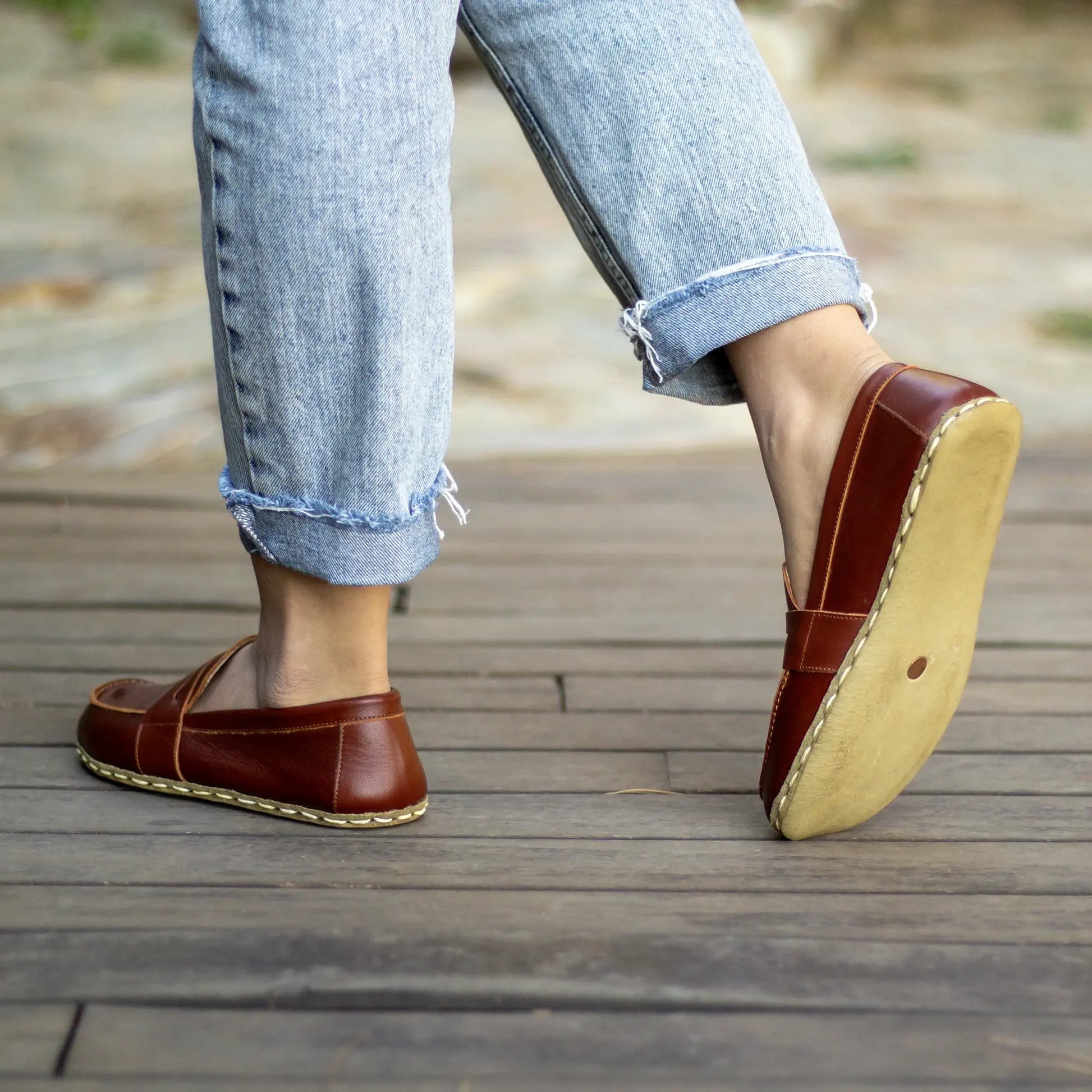 leather barefoot earthing shoes tornado brown women
