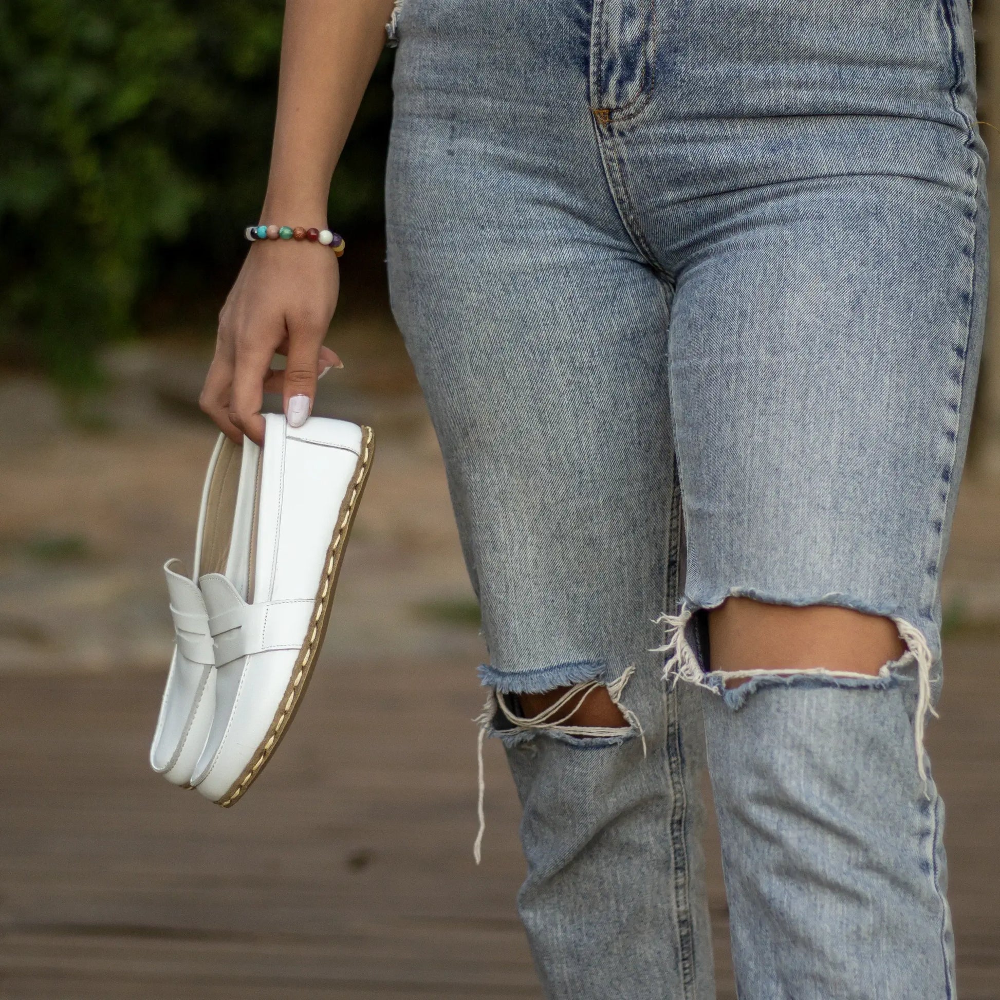 leather barefoot earthing shoes white women