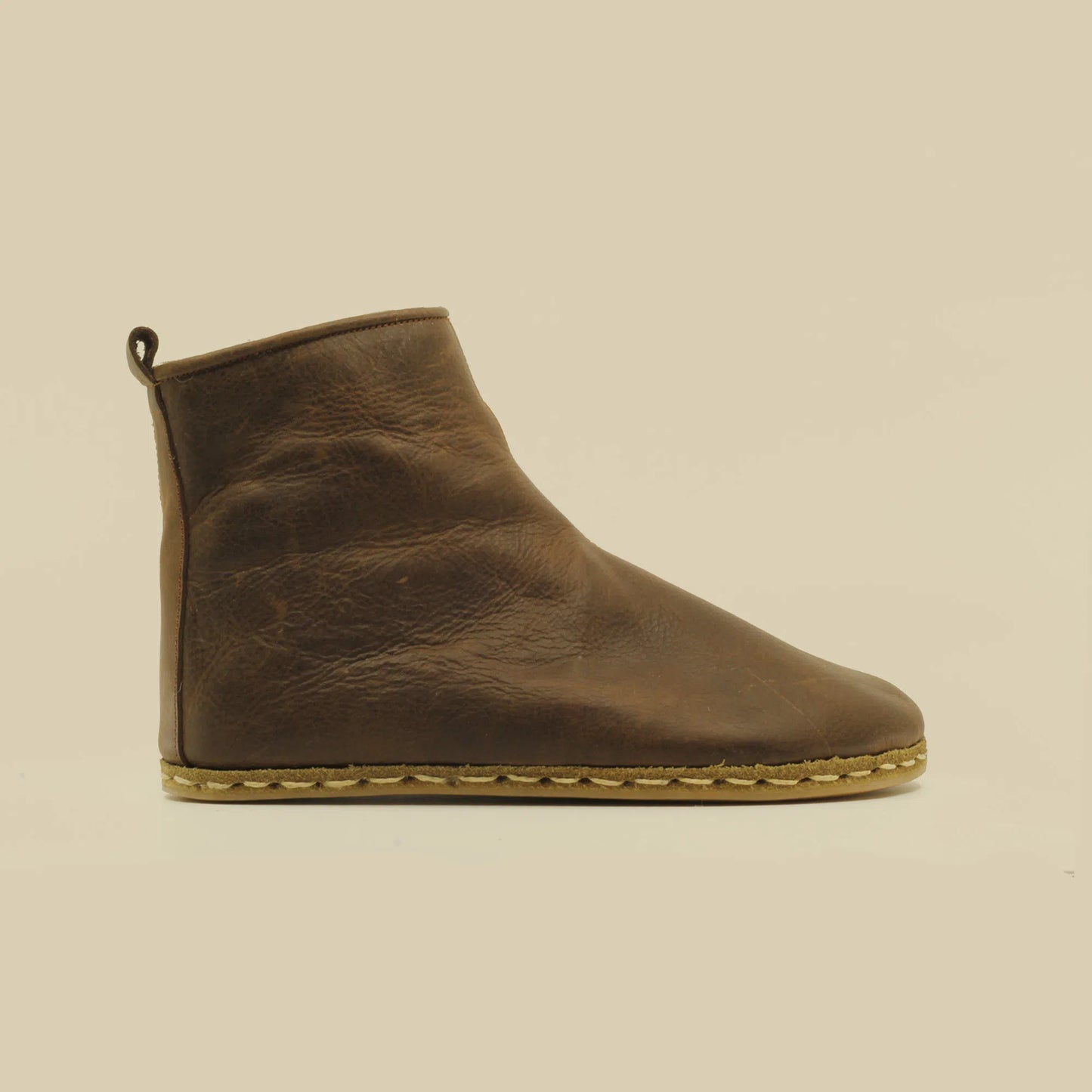 leather crazy classic brown zipper barefoot boots men