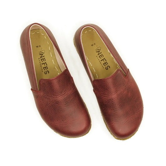 mens barefoot shoes burgundy