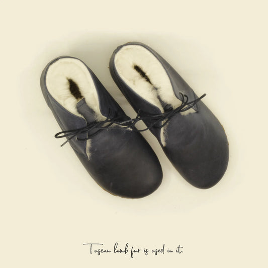 mens navy blue barefoot grounding ankle boots