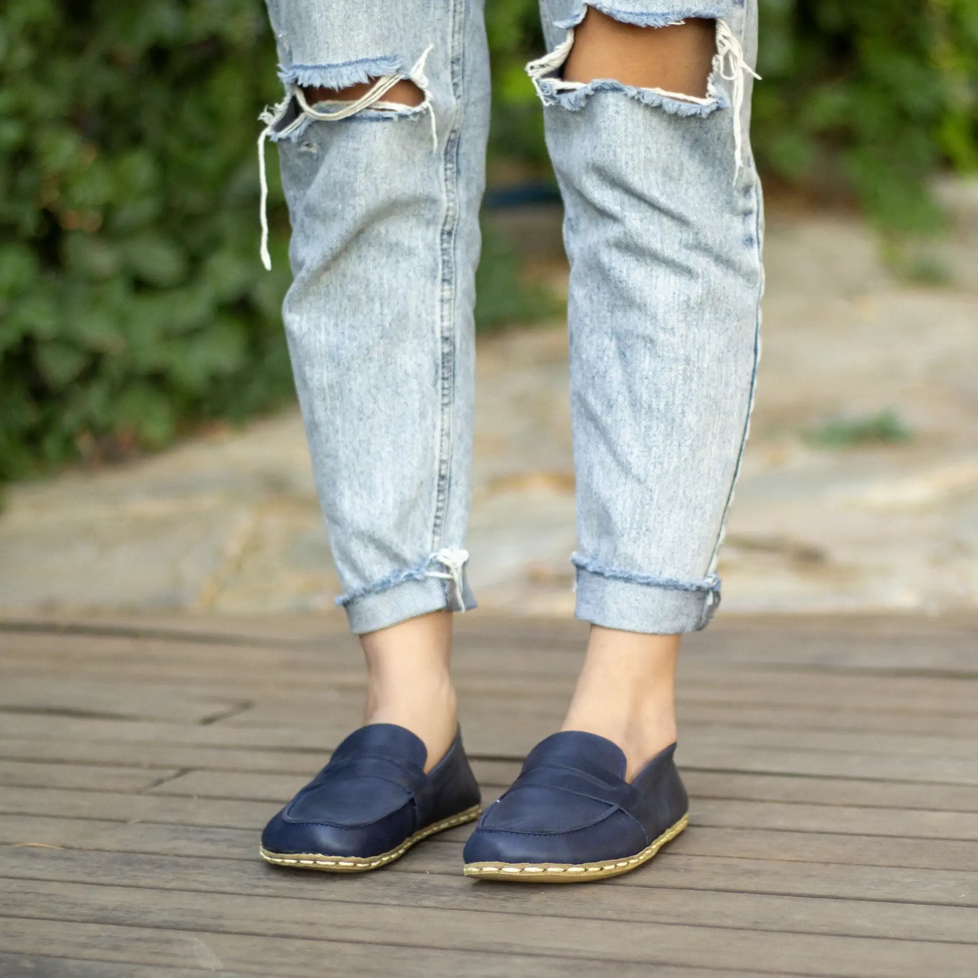 minimalist barefoot earthing shoes crazy navy blue women