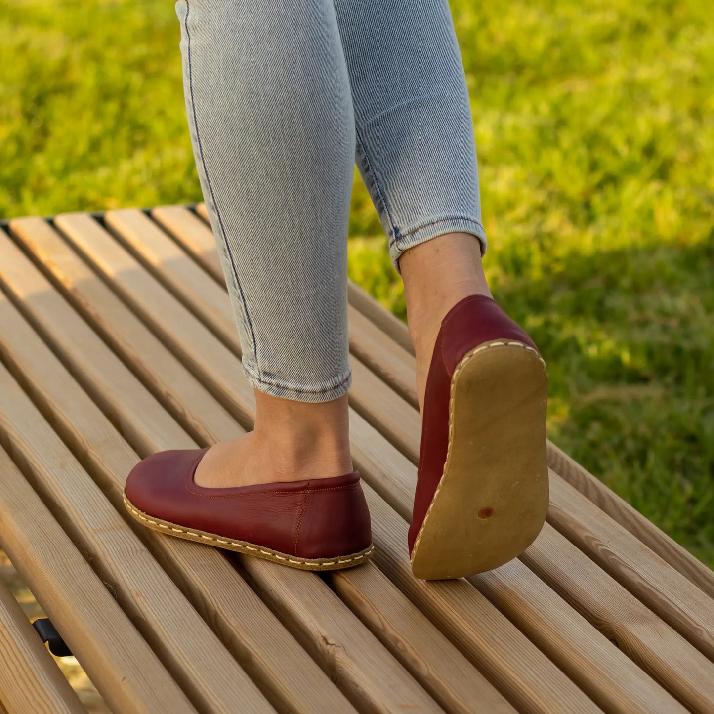 minimalist barefoot flat shoes women burgundy