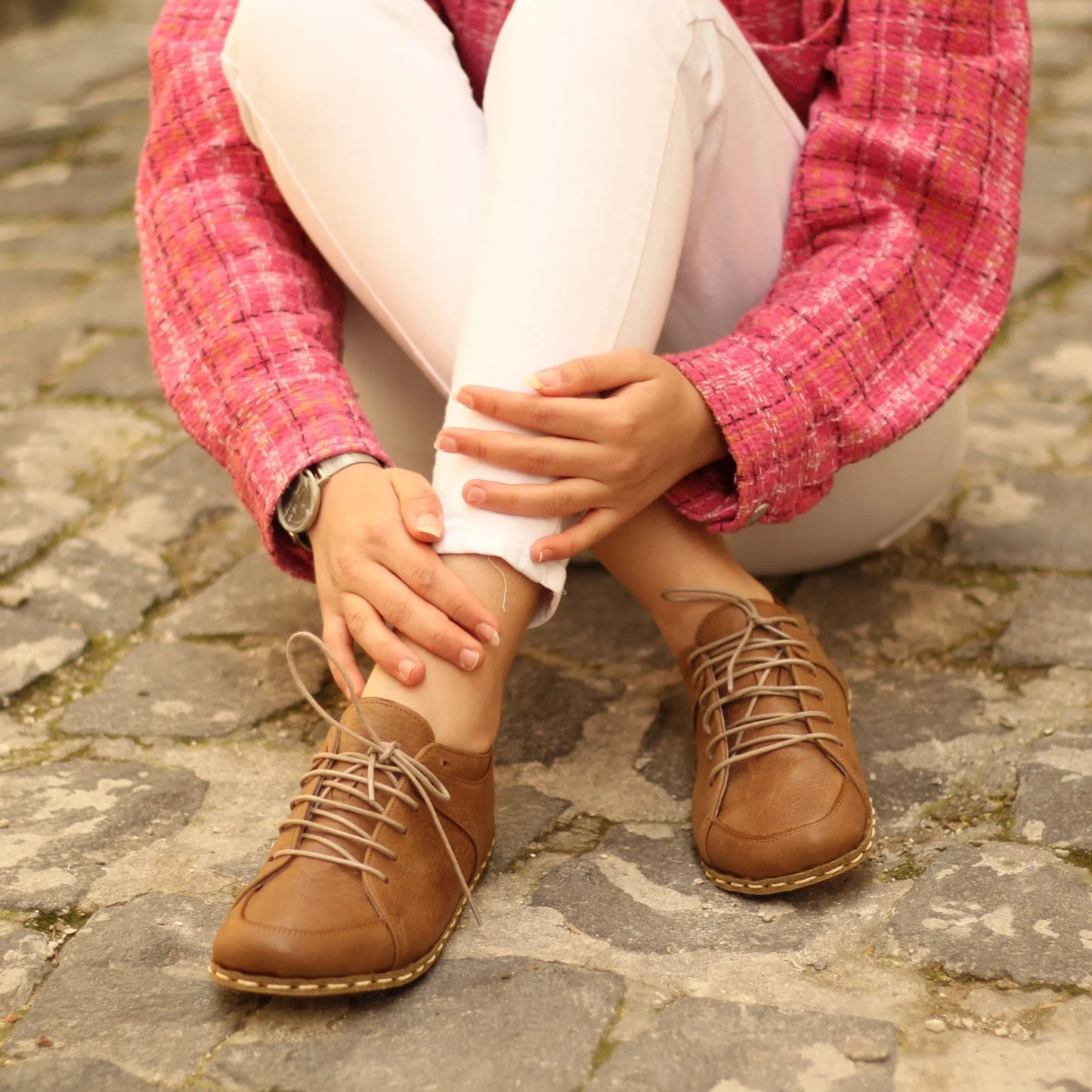 natural barefoot sneaker matte brown women