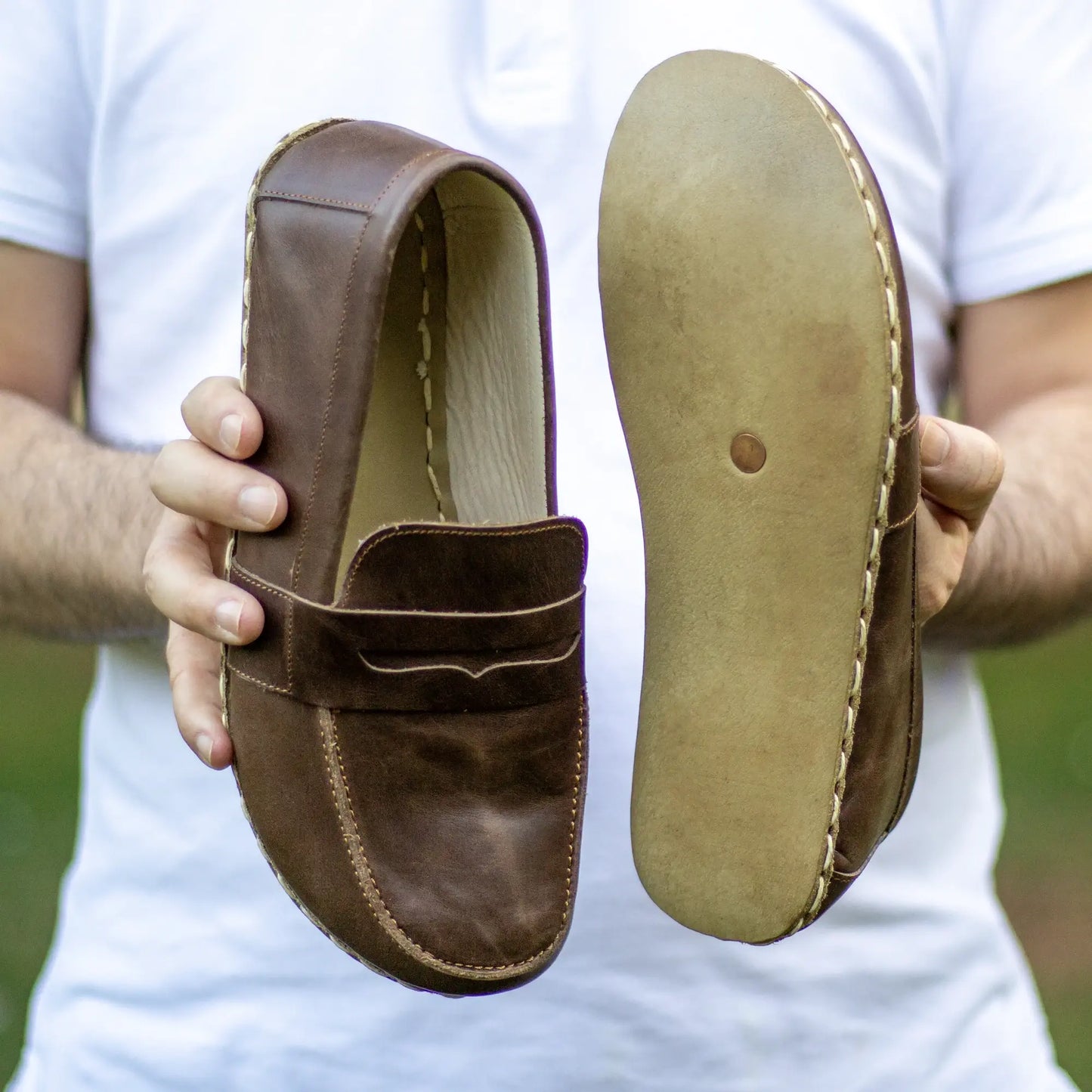 natural grounding effect mens barefoot shoes crazy classic brown