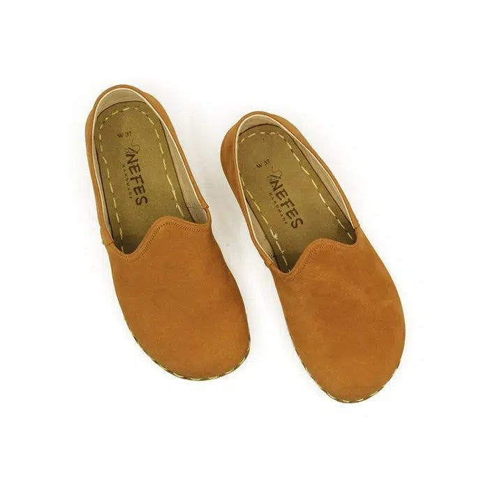 orange nubuck mens barefoot shoes
