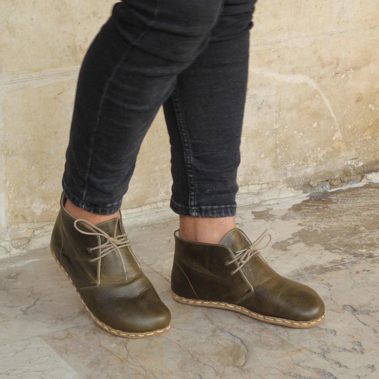 oxford earthing boots military green mens