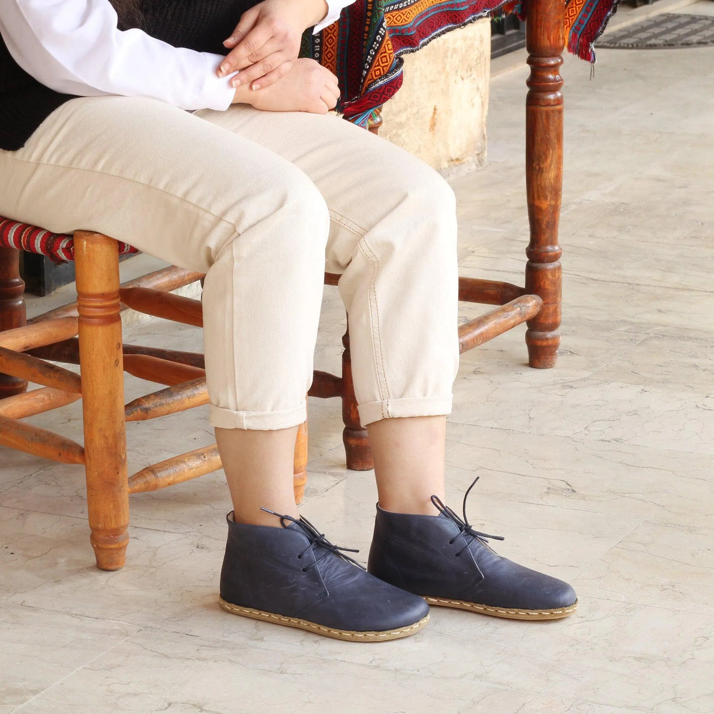oxford earthing boots navy blue womens