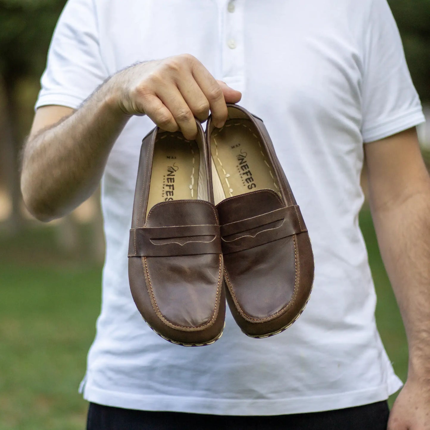 premium handmade leather barefoot earthing shoes men crazy classic brown