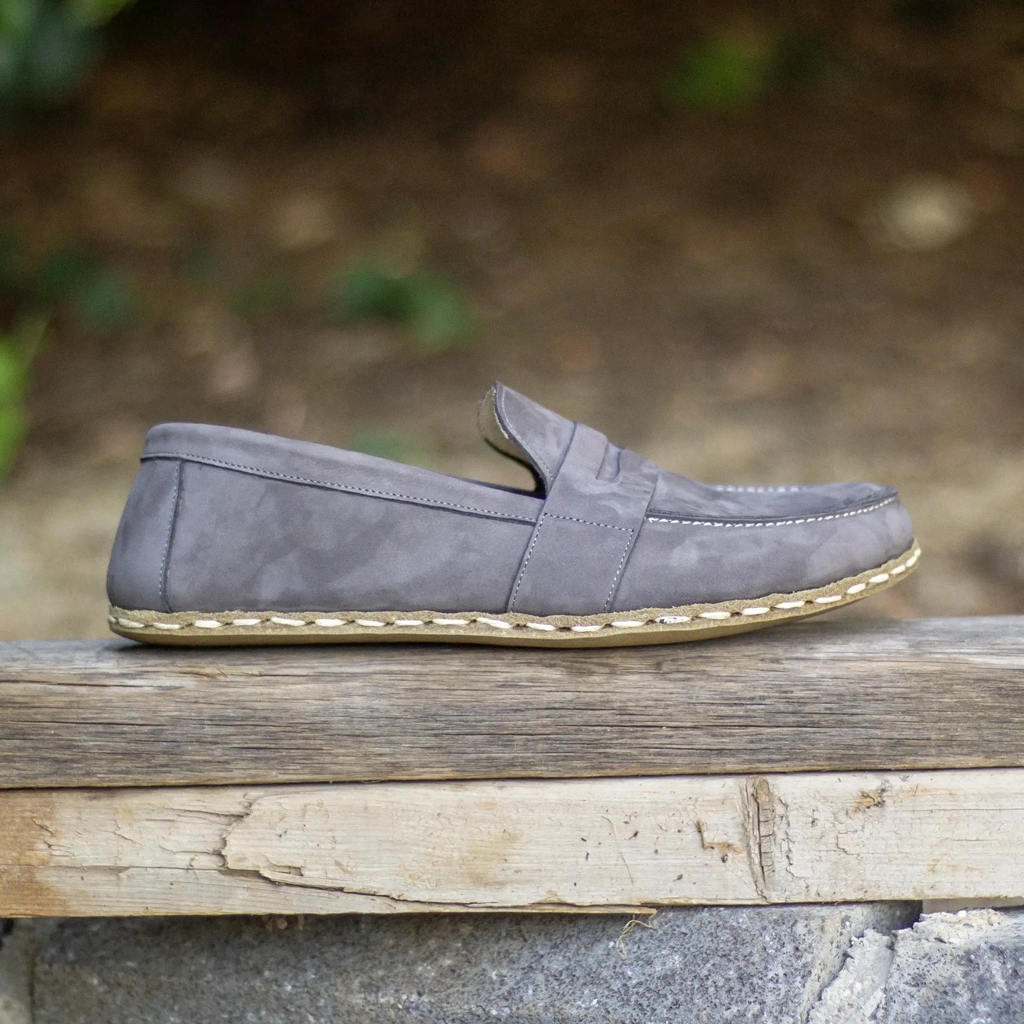 premium leather barefoot earthing shoes gray nubuck men