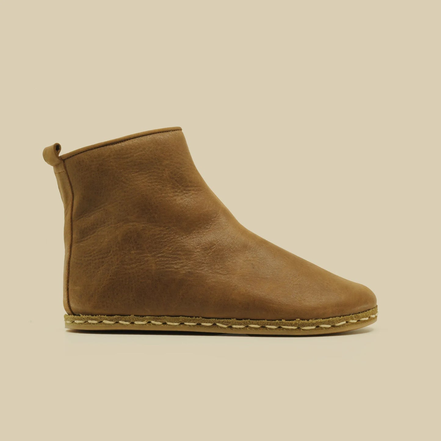 stylish barefoot boots men matte brown zipper design