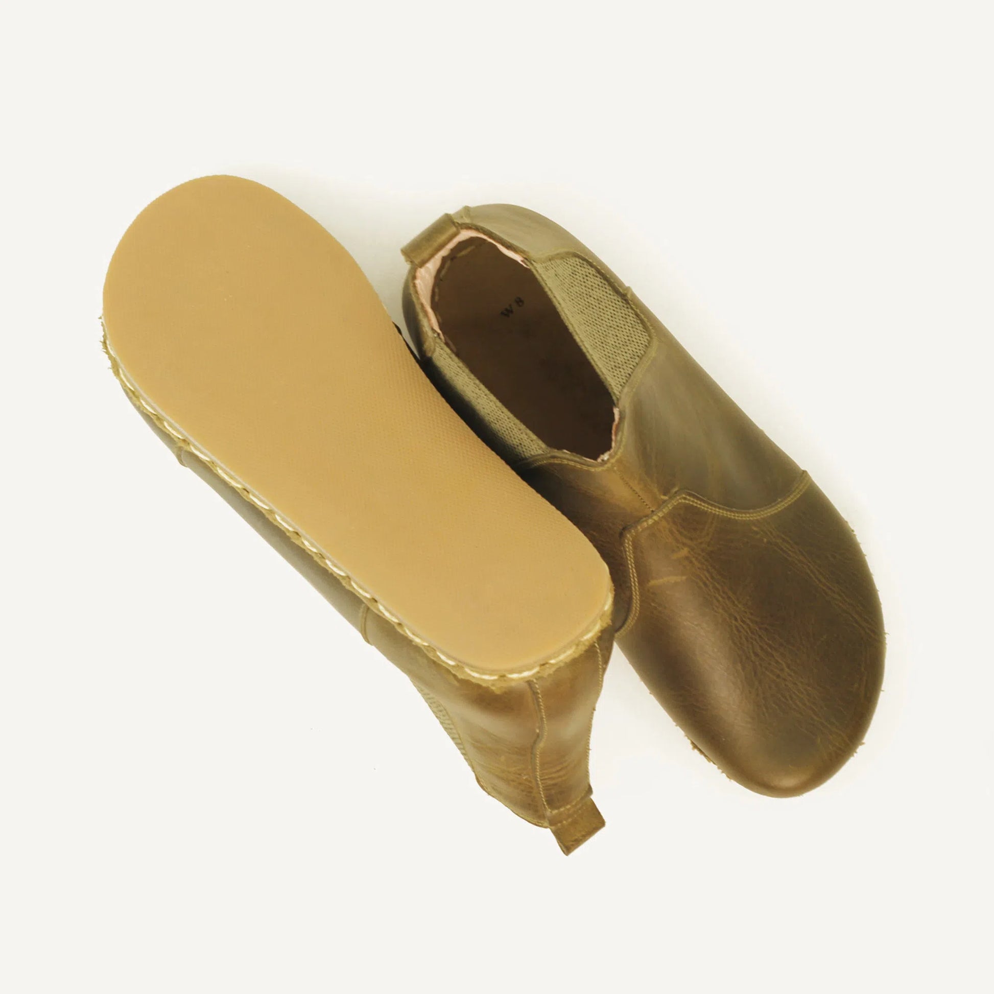 stylish womens military green chelsea barefoot handmade boots