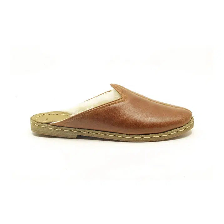 winter sheepskin slippers brown womens