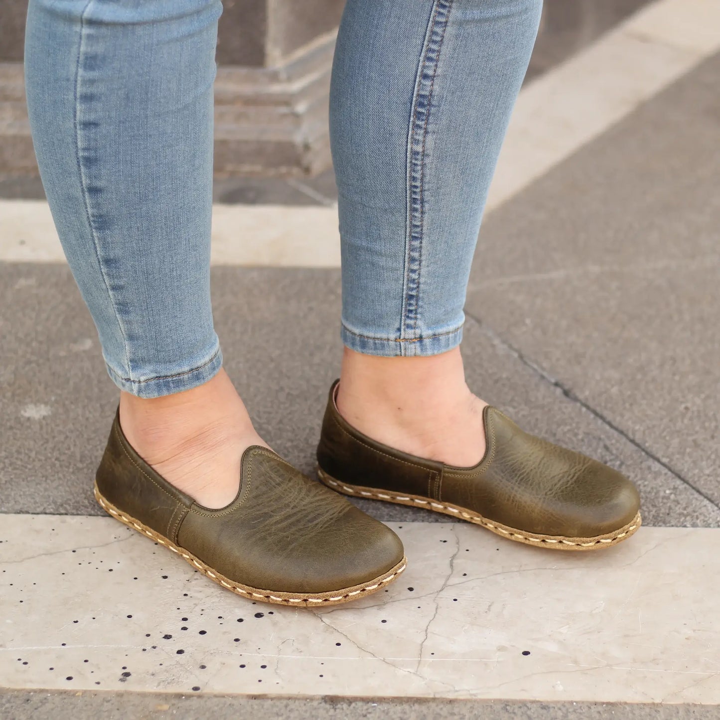 womens barefoot grounding shoes military green calm step