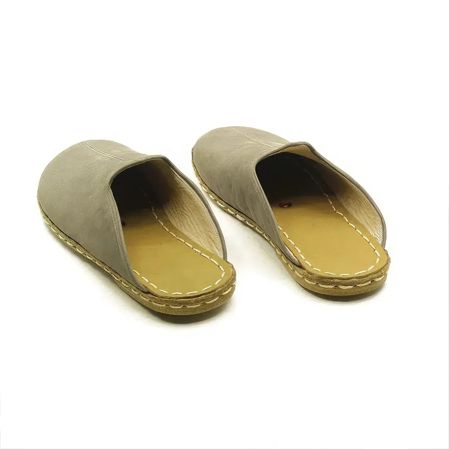 womens indoor leather slippers gray color