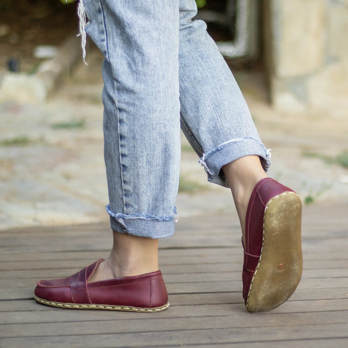 womens minimalist barefoot earthing crazy burgundy shoes